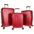 Qualitry Luggage Skyline Hardside Spinner Luggage Set  - Burgundy - 3 Piece QU2957869